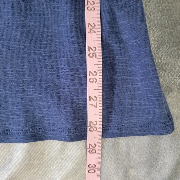 NWT J Jill Pima Double V Elbow Sleeve Tunic Top Ink Blue Soft Cotton Size Small - Picture 9 of 9